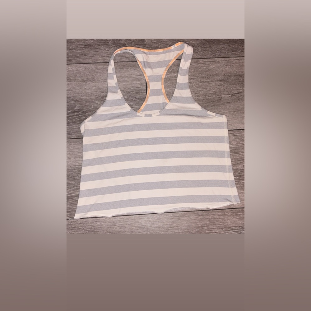 Lululemon Striped Crop Top Lightweight Size 10-12 M/L Approx GUC